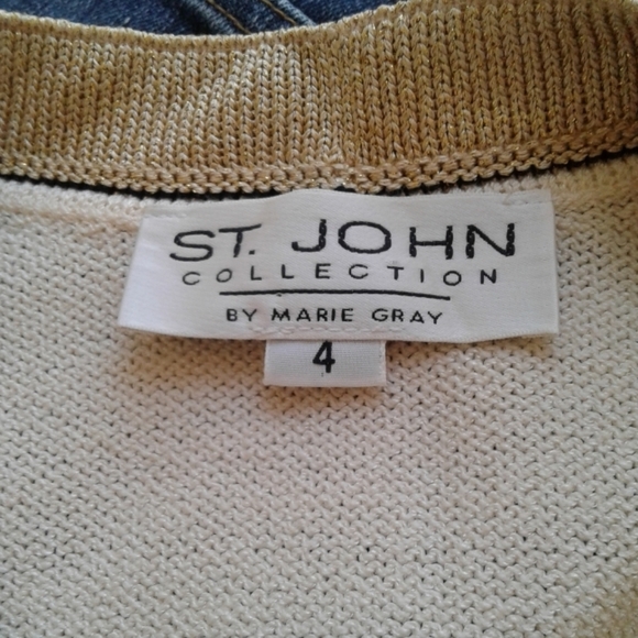 Cream St. John Cardigan Size 4 - Picture 3 of 3
